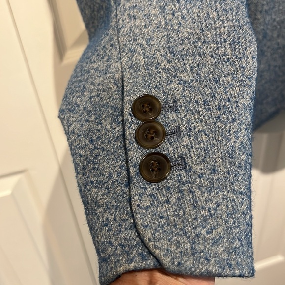 Talbots Heathered Blue Blazer with Pockets‎ Size 10 - Picture 4 of 12